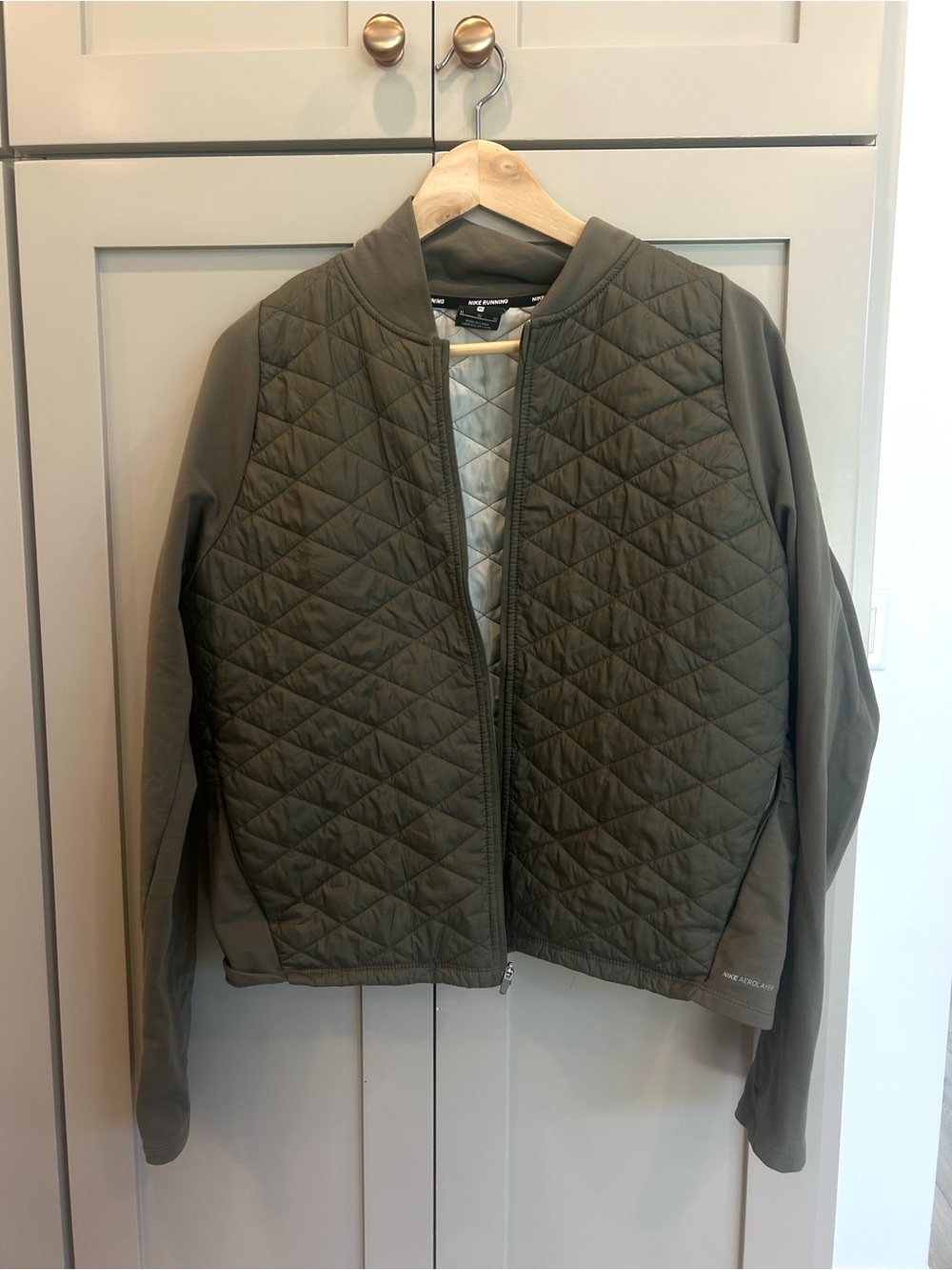 Nike Lightweight Quilted Olive Green Women's Bomber Jacket